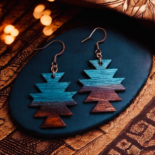 Aztec Wood Earrings