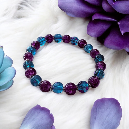 Purple & Sea Blue Elastic Bracelet