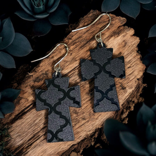 Thick Cross Acrylic Earrings