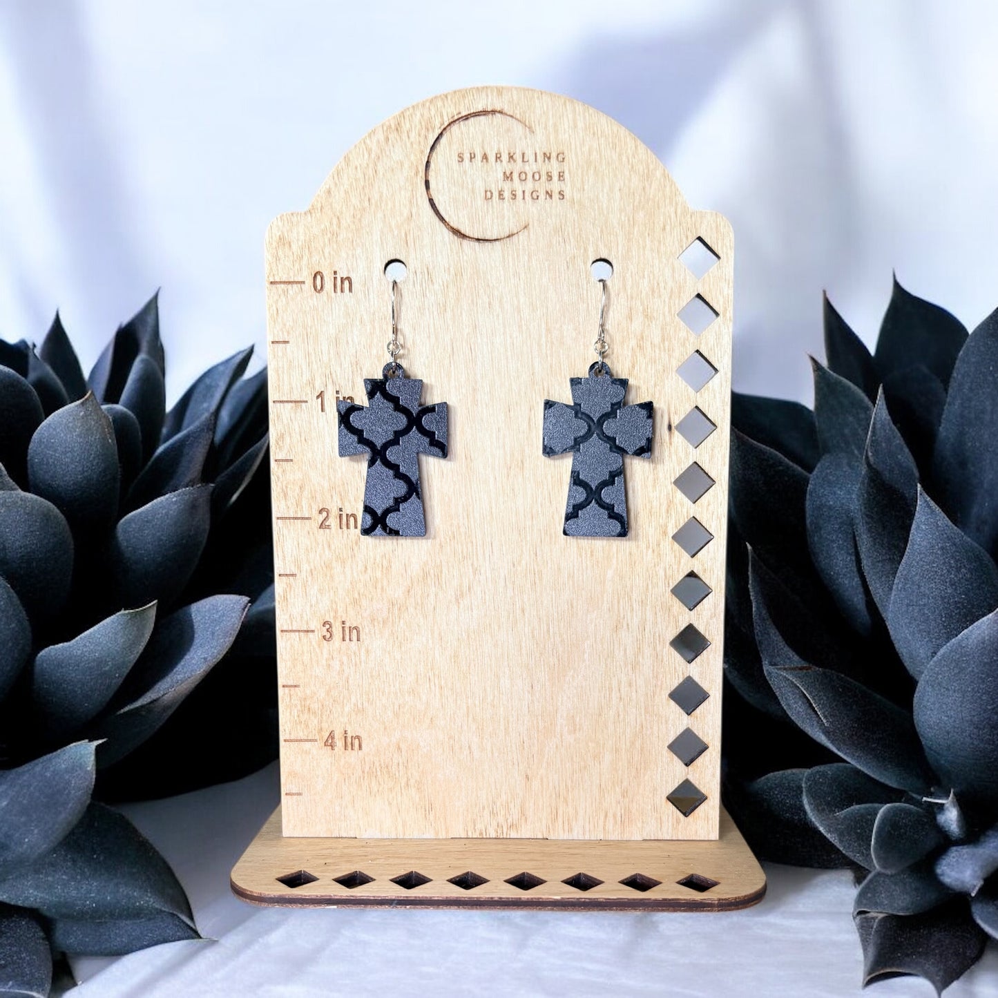 Thick Cross Acrylic Earrings