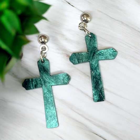 Cross Acrylic Earrings
