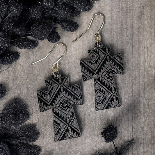 Thick Cross Acrylic Earrings