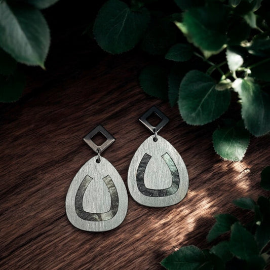 Wood w/ Acrylic Inlay Earrings