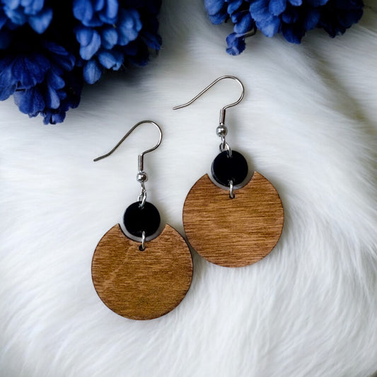 Boho Acrylic & Wood Earrings