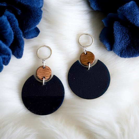 Boho Acrylic & Wood Earrings