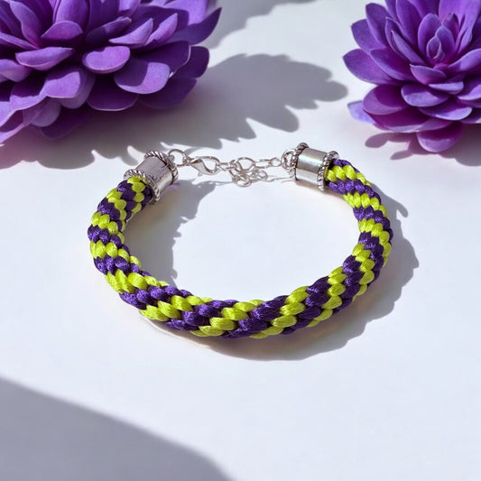 Purple & Yellow Kumihimo Bracelet
