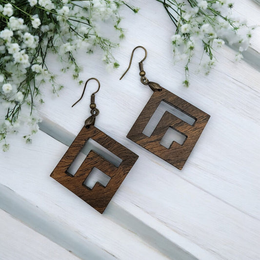 Bocote Geometric earrings