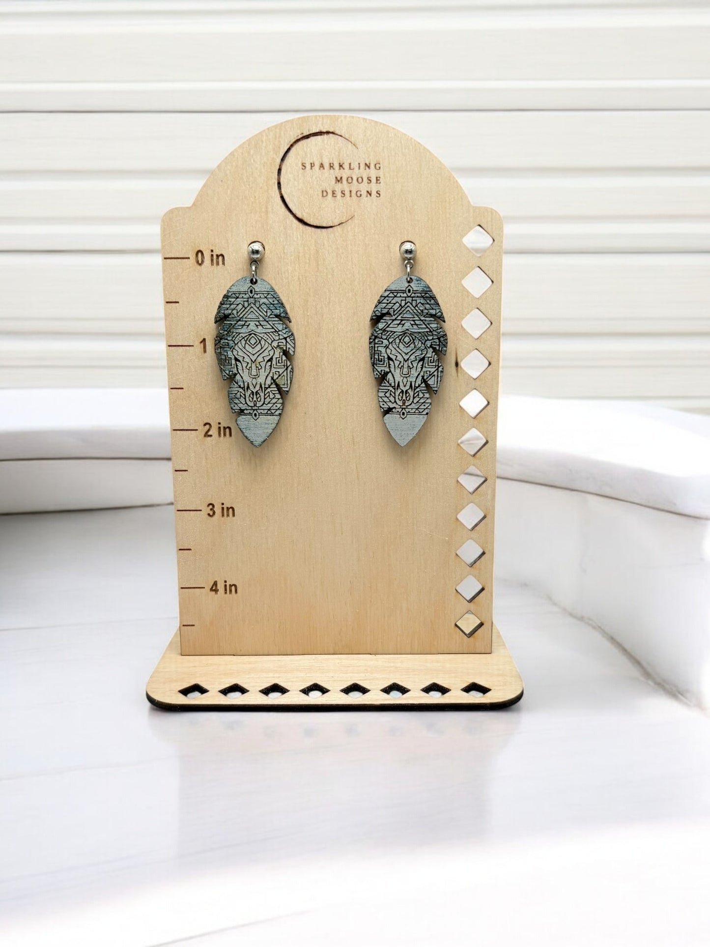 Bluish Aztec Earrings
