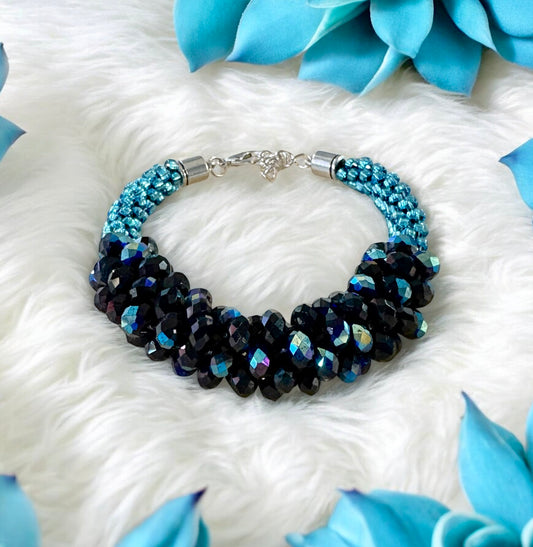 Black Color Shift Kumihimo Bracelet