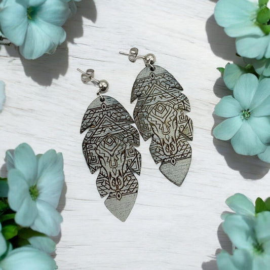 Bluish Aztec Earrings
